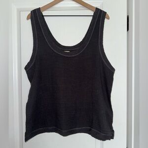 Faherty “Dream Gauze” Organic Cotton Dark Gray Tank